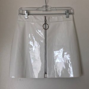 White leather skirt